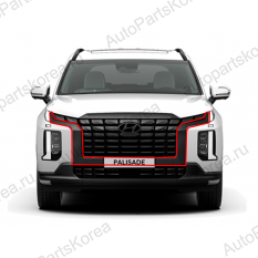 86569S8SB0TRC, 86595S8SB0TRC, 86596S8SB0TRC -Накладки на передний бампер (верх.) Black Edition Hyundai Palisade (LX2 PE)Накладки на передний бампер (верх.) Black Edition Hyundai Palisade (LX2 PE)