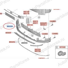 86512P6200 — Накладка нижняя переднего бампера Santa Fe MX5